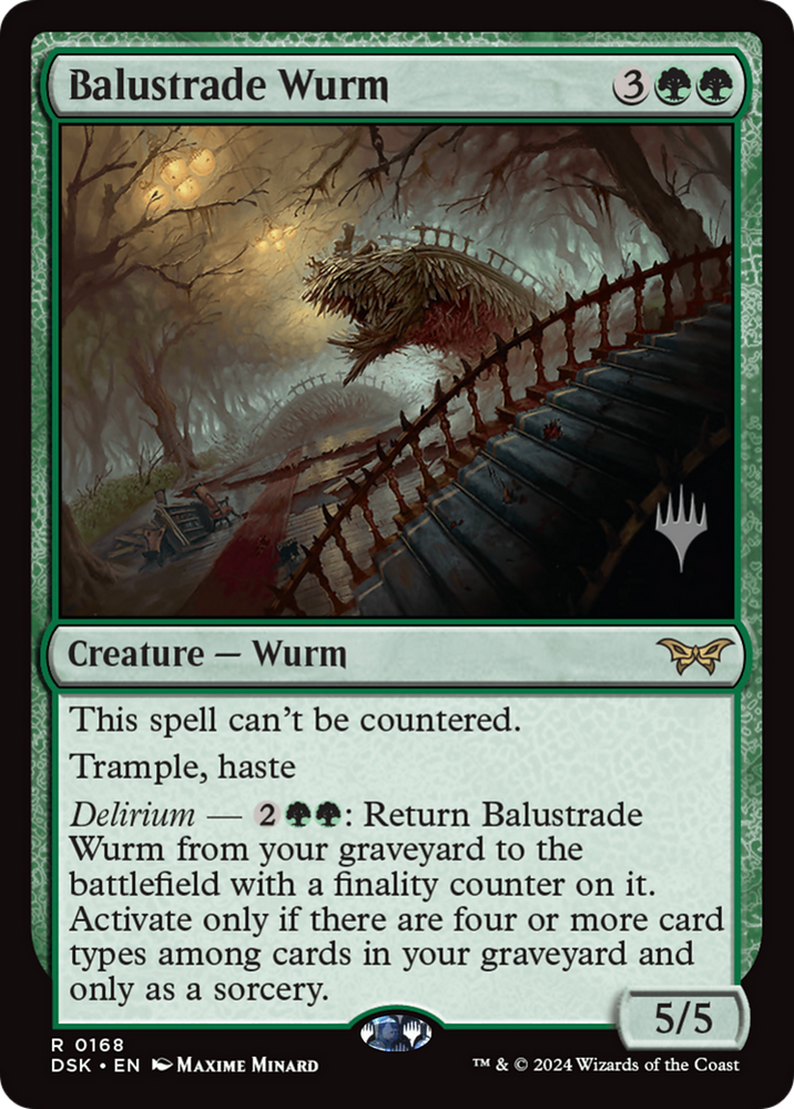 Balustrade Wurm (Promo Pack) [Duskmourn: House of Horror Promos]