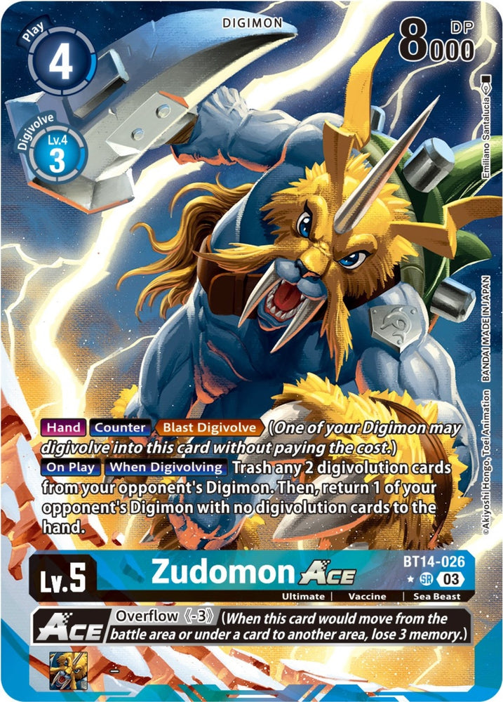 Zudomon Ace English Exclusive Alternate Art (BT14-026 SR) [BT14]