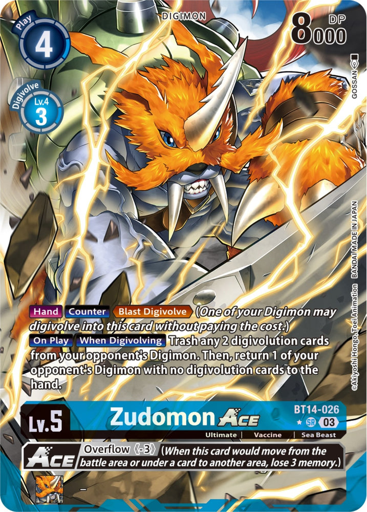 Zudomon Ace Alternate Art (BT14-026 SR) [BT14]