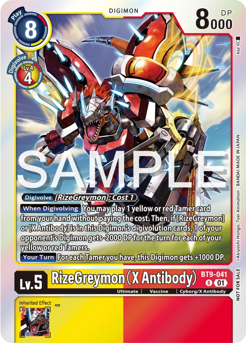 digimon greymon card RizeGreymon (X Antibody) [BT9-041] (Event Pack 6) [X Record Promos]