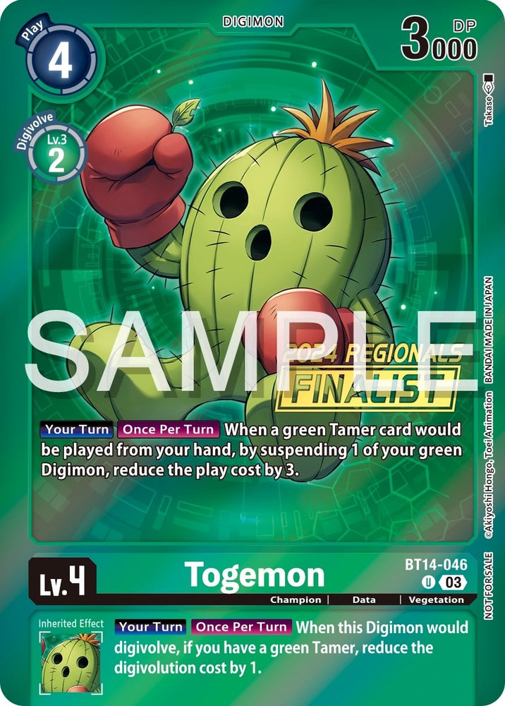 Togemon 2024 Regionals Finalist (BT14-046 U) [BT14]