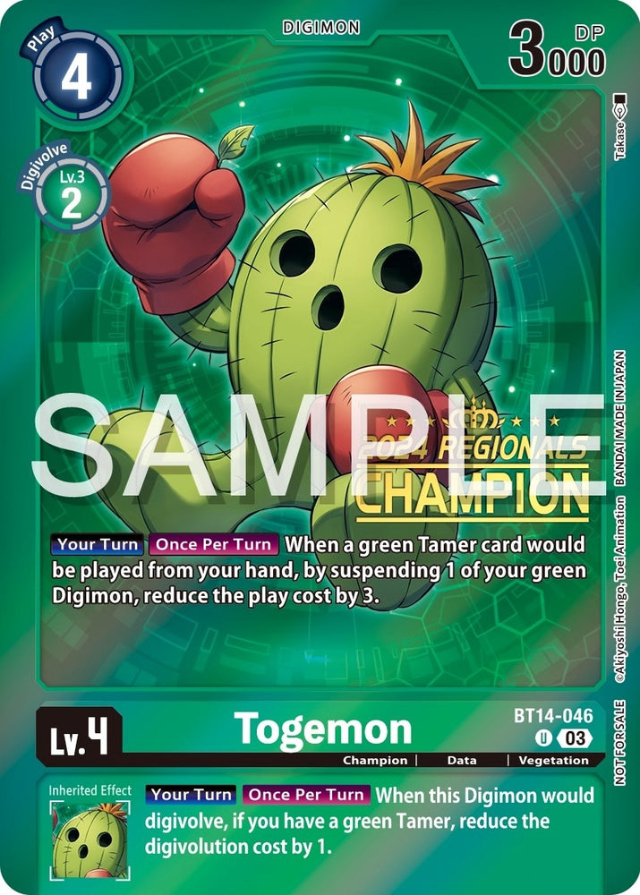 Togemon 2024 Regionals Champion (BT14-046 U) [BT14]