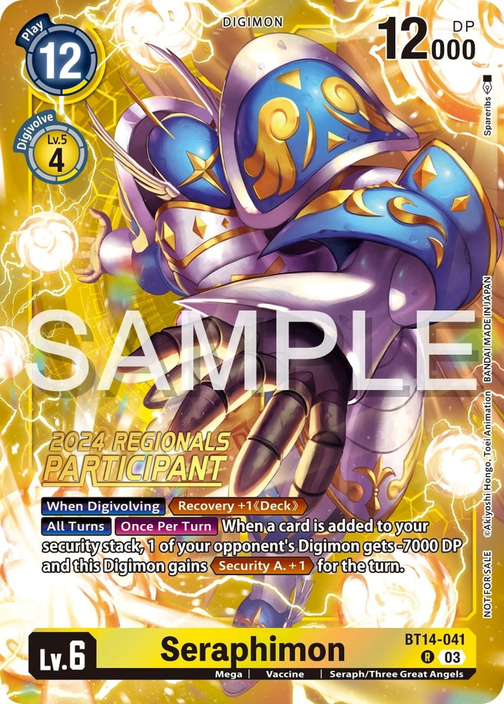 Seraphimon 2024 Regionals Participant (BT14-041 R) [BT14]