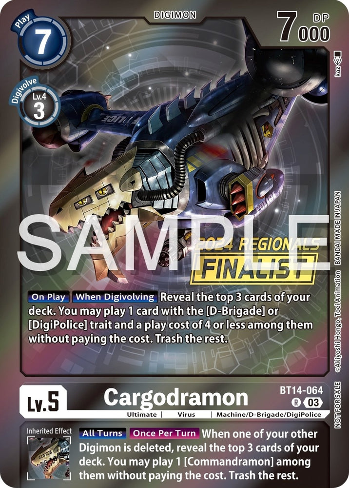 Cargodramon 2024 Regionals Finalist (BT14-064 R) [BT14]