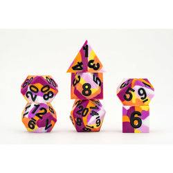 Fan Roll Sharp Edge Silicone Rubber Dice Set: PRIDE