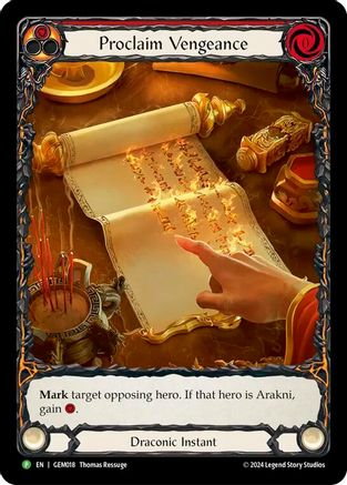 Proclaim Vengeance [GEM018] (GEM Pack 1)  Rainbow Foil