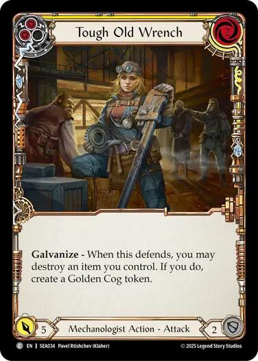 Tough Old Wrench (Yellow) [SEA034] (High Seas)  Rainbow Foil