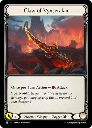 Claw of Vynserakai [GEM034] (GEM Pack 2)  Cold Foil