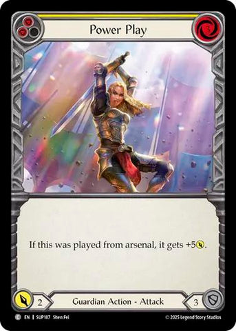 Power Play (Yellow) [SUP187] (Super Slam)  Rainbow Foil