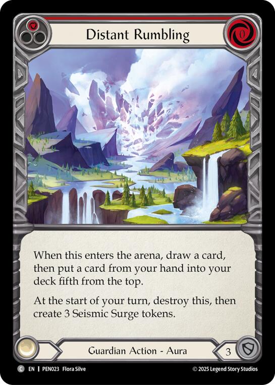 Distant Rumbling (Red) (Rainbow Foil) [PEN023] (Compendium of Rathe)  Rainbow Foil