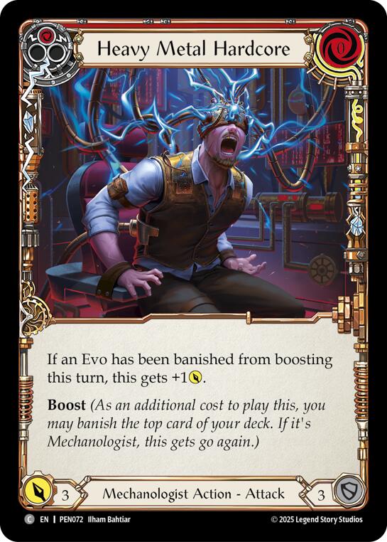 Heavy Metal Hardcore (Red) (Rainbow Foil) [PEN072] (Compendium of Rathe)  Rainbow Foil