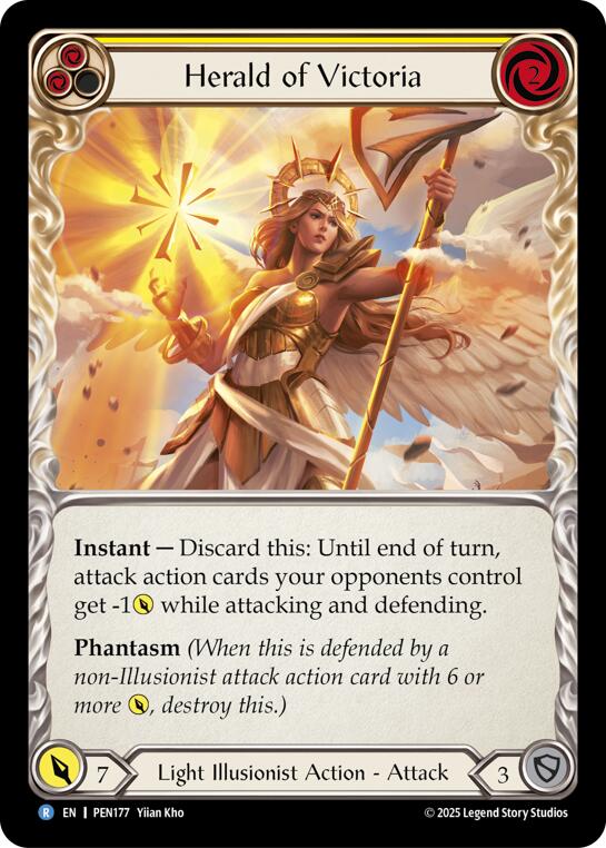Herald Of Victoria (Yellow) (Rainbow Foil) [PEN177] (Compendium of Rathe)  Rainbow Foil