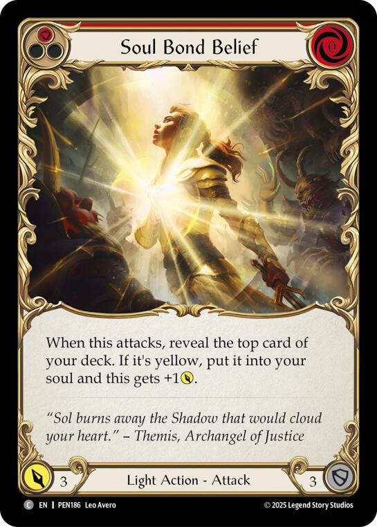 Soul Bond Belief (Red) (Rainbow Foil) [PEN186] (Compendium of Rathe)  Rainbow Foil