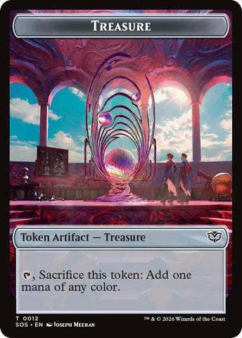 Primo, The Indivisble // Treasure Double-Sided Token [Secrets of Strixhaven Commander Tokens]