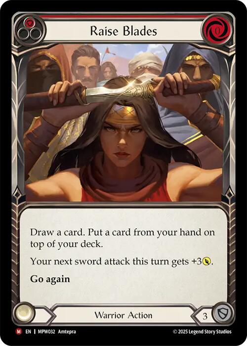 Raise Blades (Red) [MPW032] (Mastery Pack Warrior)  Rainbow Foil