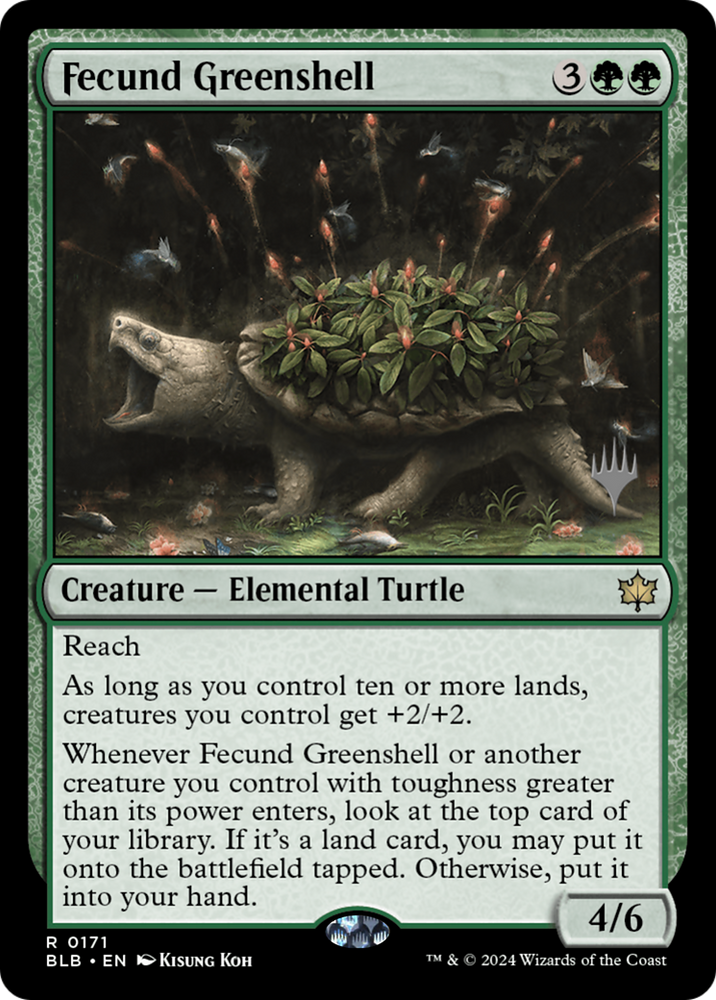Fecund Greenshell (Promo Pack) [Bloomburrow Promos]