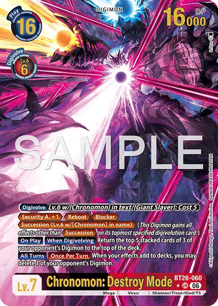 Chronomon: Destroy Mode [BT26-060] (Alternate Art) [Timeless Bonds]