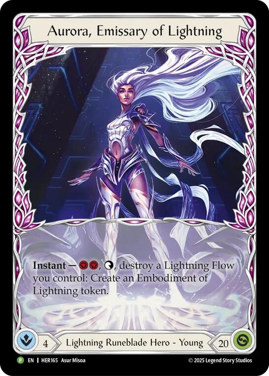 Aurora, Emissary of Lightning [HER165] (Promo)  Rainbow Foil