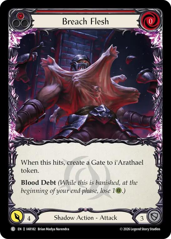 Breach Flesh (Red) [IAR182] (Usurp the Shadow Throne)  Rainbow Foil