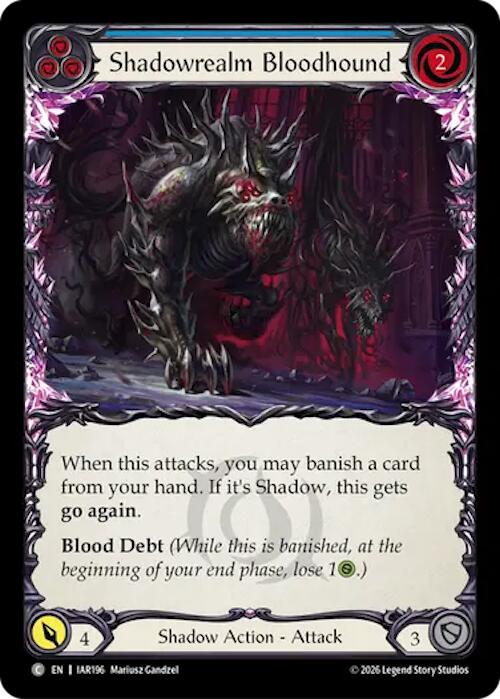 Shadowrealm Bloodhound (Blue) [IAR196] (Usurp the Shadow Throne)  Rainbow Foil