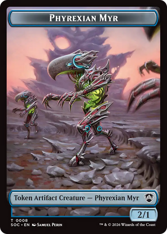 Elemental (0021) // Phyrexian Myr Double-Sided Token [Secrets of Strixhaven Commander Tokens]