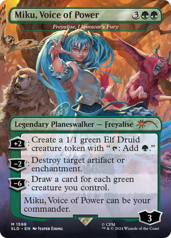 Miku, Voice of Power - Freyalise, Llanowar's Fury (Japanese) [Secret Lair Drop Series]