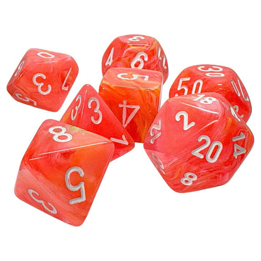 Chessex Festive Dahlia / White 7 Piece Set