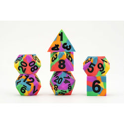 Fan Roll Sharp Edge Silicone Rubber Dice Set: PRIDE