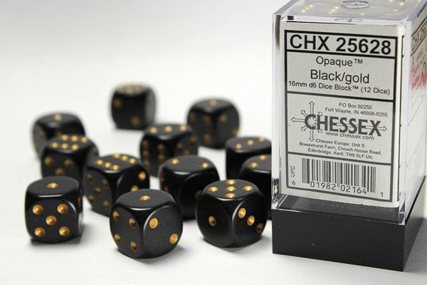 Opaque 16mm d6 Dice Block (12 Dice)