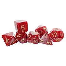 Chessex Ruby/Gold 7 Piece Dice Set