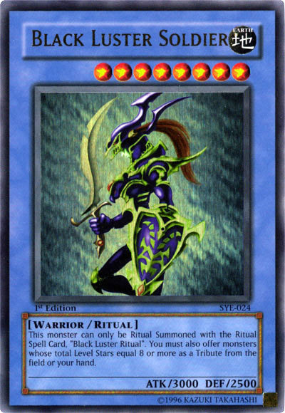 black luster soldier rare card Yugioh Black Luster Soldier Ultra Rare 1st Edition MINT CONDITION SYE-024