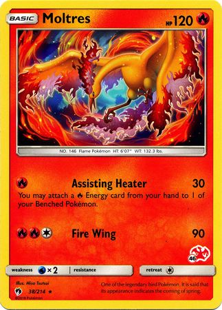 Moltres (38/214) (Charizard Stamp #46) [Battle Academy 2020]