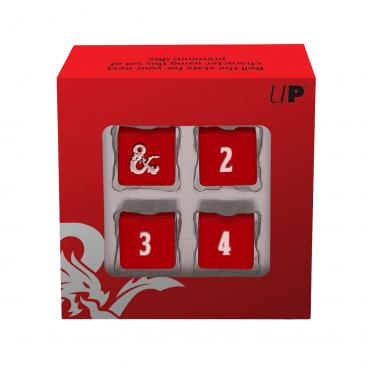 D&D Heavy Metal Dice: D6 set(4) -  Red & White