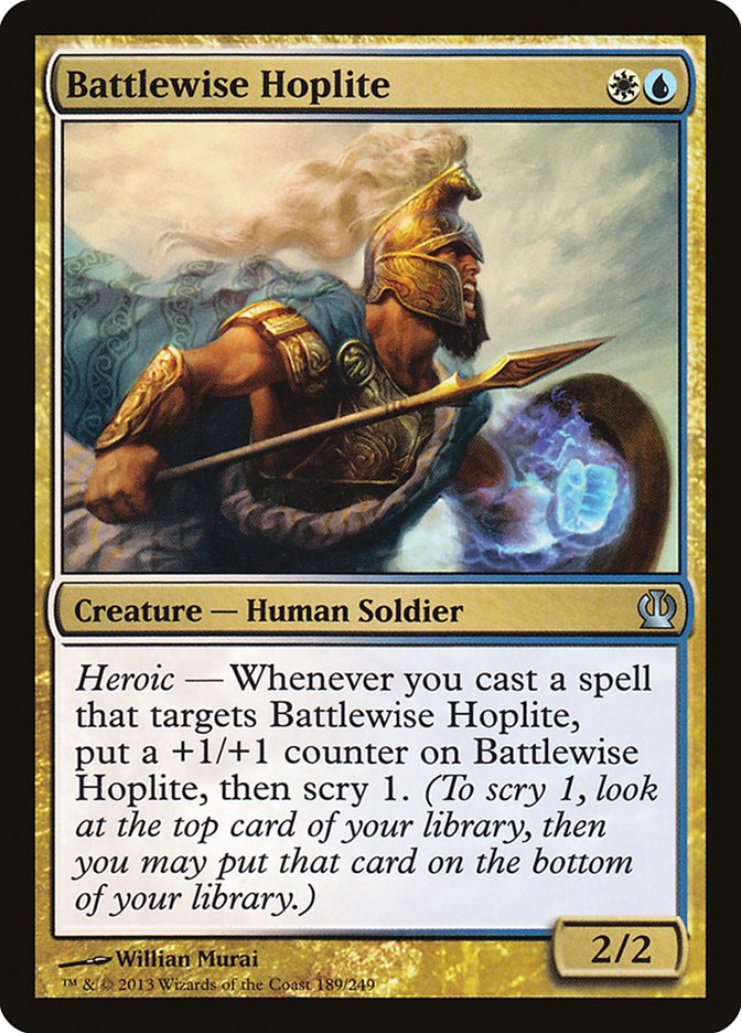 Battlewise Hoplite 2x FOIL THS MTG Theros Uncommon MINT white blue Battlewise Hoplite 2x FOIL THS MTG Theros Uncommon MINT white blue