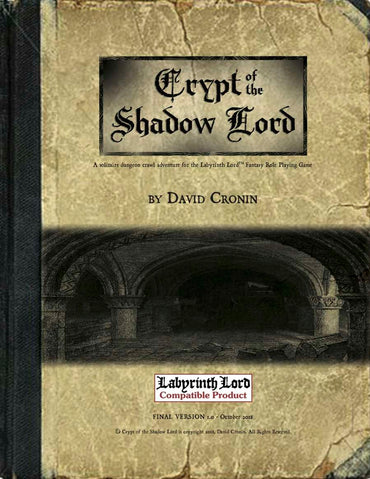Crypt of the Shadow Lord - a solitaire dungeon crawl adventure