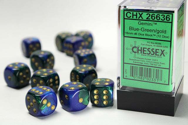 Gemini 16mm d6 Dice Block (12 Dice)