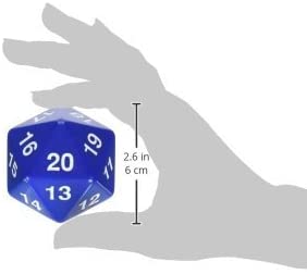 Koplow 55mm Jumbo d20 Opaque Countdown Dice, Blue with White