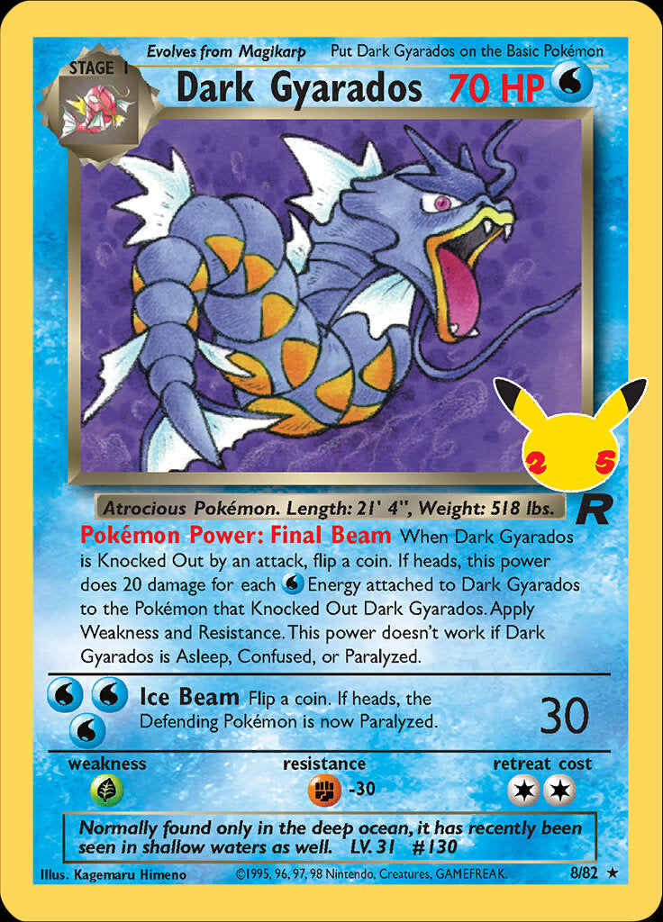 price of 25th anniversary pokemon cards Dark Gyarados (8/82) [Celebrations: 25th Anniversary