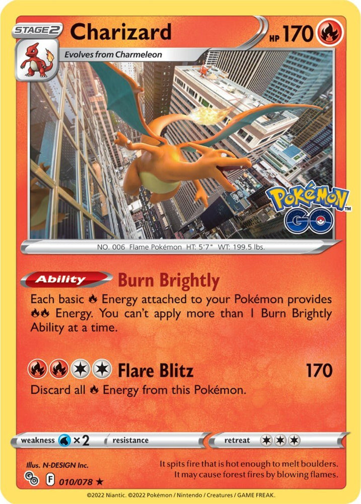 pokemon go charizard holo card Charizard 2022 Sword & Shield: Pokemon GO #10/78 Holo Price Guide