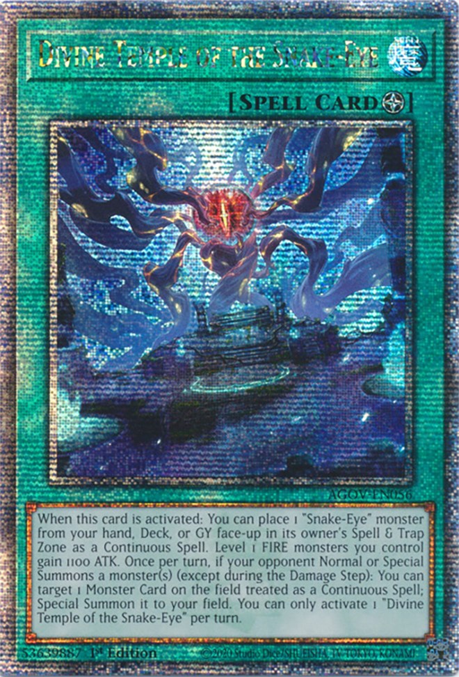 snake eyes yugioh cards Divine Temple of the Snake-Eye (Quarter Century Secret Rare) [AGOV-EN0