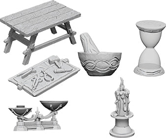 WizKids Deep Cuts Unpainted Miniatures: W05 Workbench & Tools