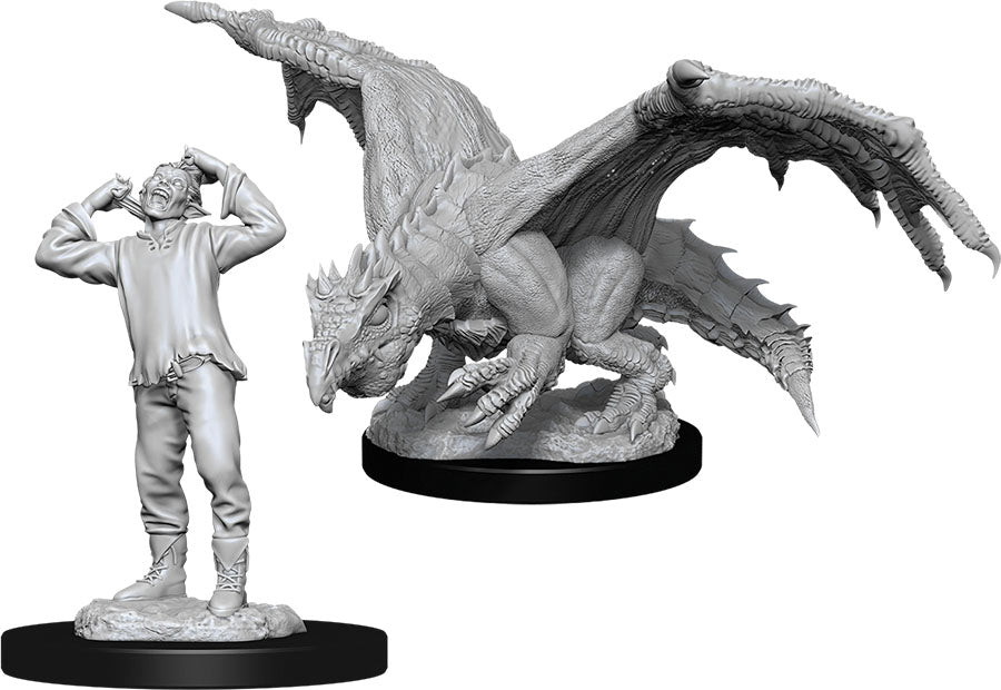 Dungeons & Dragons Nolzur`s Marvelous Unpainted Miniatures: W11 Green Dragon Wyrmling & Afflicted Elf