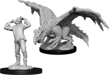 Dungeons & Dragons Nolzur`s Marvelous Unpainted Miniatures: W11 Green Dragon Wyrmling & Afflicted Elf