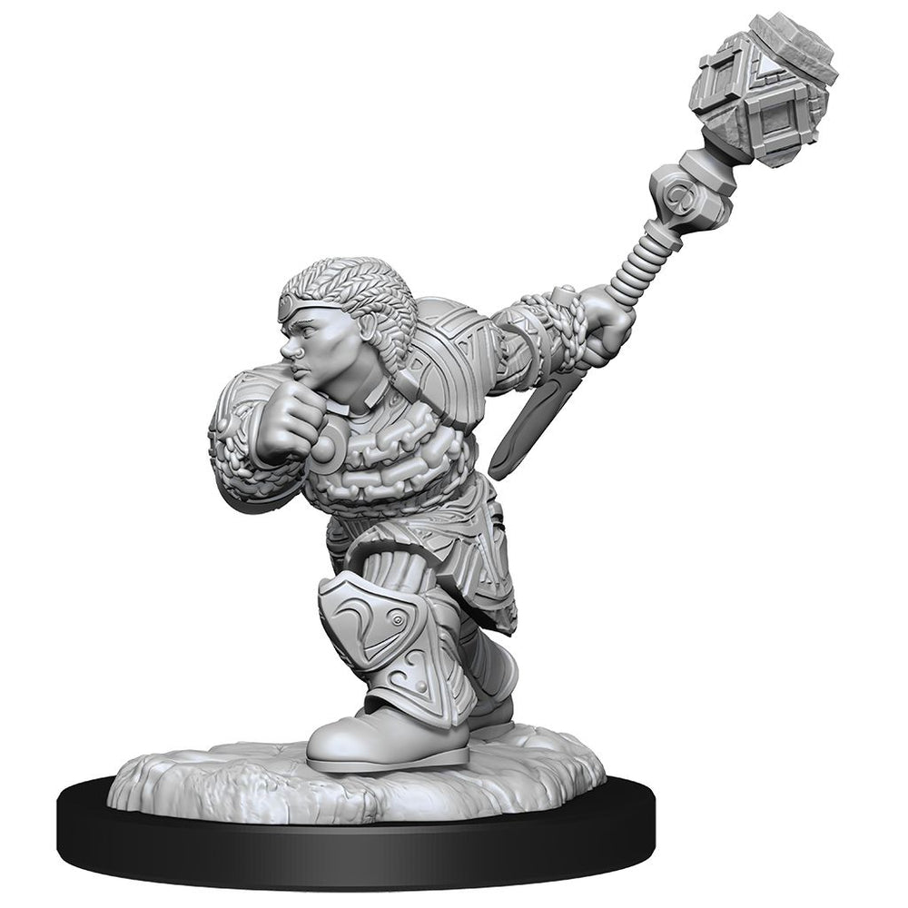 Magic the Gathering Unpainted Miniatures: W02 Dwarf Fighter & Dwarf Cleric