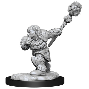 Magic the Gathering Unpainted Miniatures: W02 Dwarf Fighter & Dwarf Cleric
