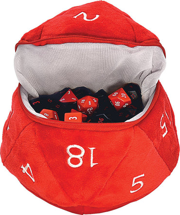 Dungeons & Dragons RPG: Red and White D20 Plush Dice Bag