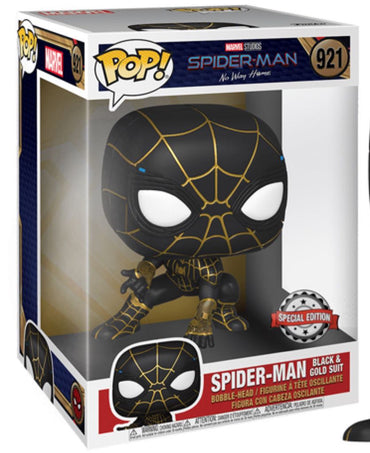Funko Spider-Man: No Way Home POP! Marvel Spider-Man Exclusive 10-Inch Vinyl Bobble Head #921 [Black & Gold Suit]