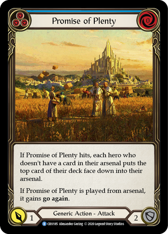 Promise of Plenty (Blue) [CRU185] (Crucible of War)  1st Edition Normal
