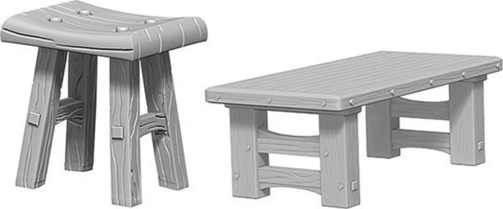 Deep Cuts: Wooden Table & Stools