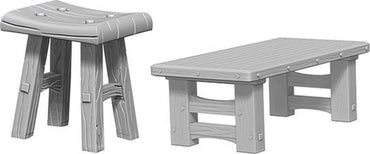 Deep Cuts: Wooden Table & Stools